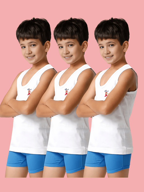 Boys White Vest (Pack of 3)
