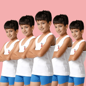 Boys White Vest (Pack of 5)
