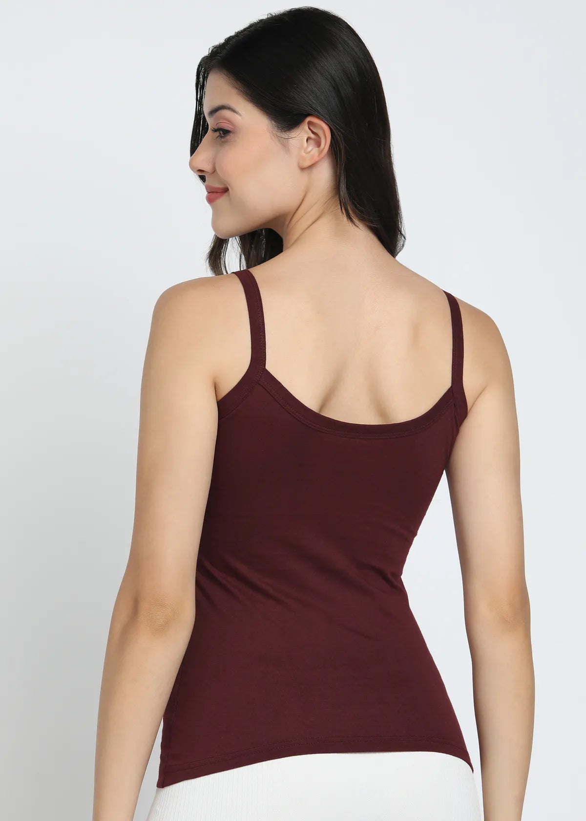 Renox women’s Maroon cotton camisole back view daily wear