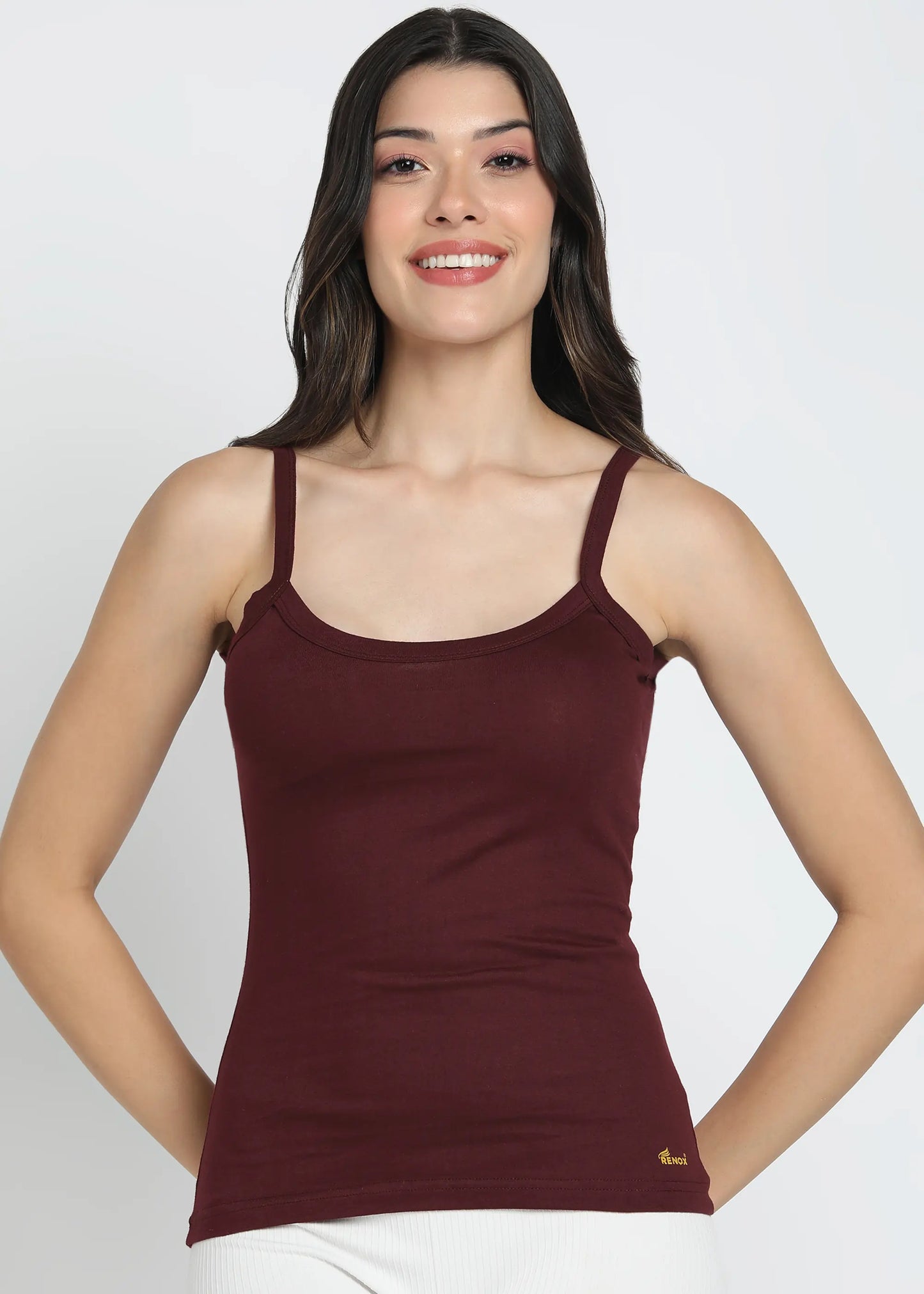 Renox women’s Maroon cotton camisole front view innerwear