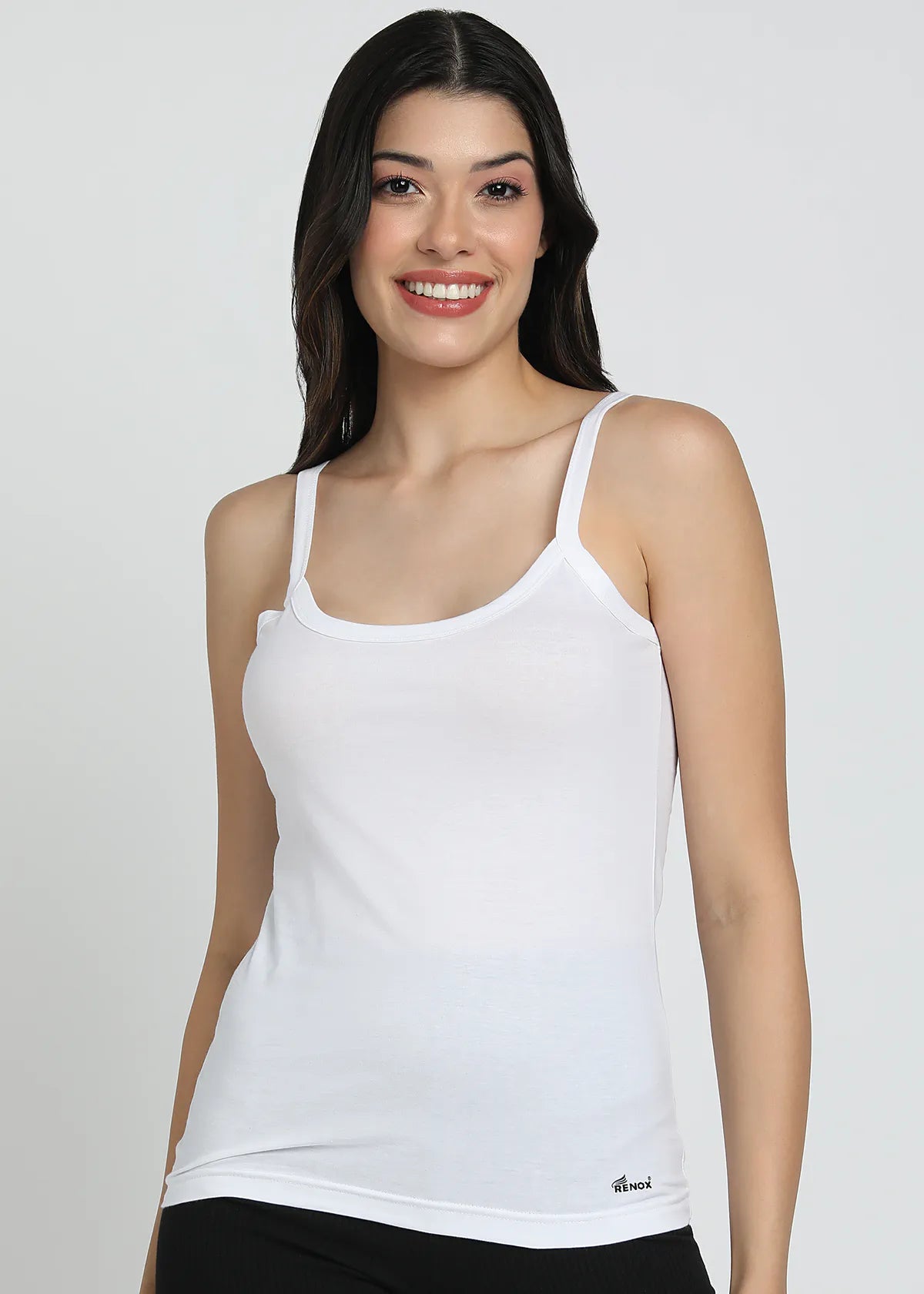 Renox women’s White camisole front angle daily wear innerwear