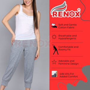 Renox Lace Camisole Pack of 4 (2 Black & 2 white) 100% cotton